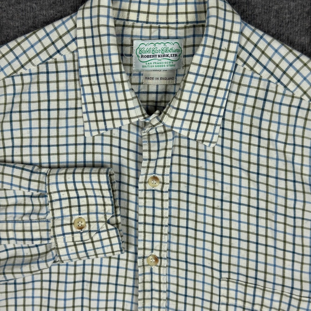 Cable Car Clothiers Shirt Mens 16" Tattersall Plaid Long Sleeve Button Hoylake